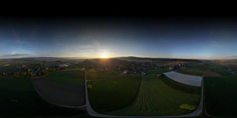 360° Drohnenaufnahme mit erschwerten Lichtbedingungen